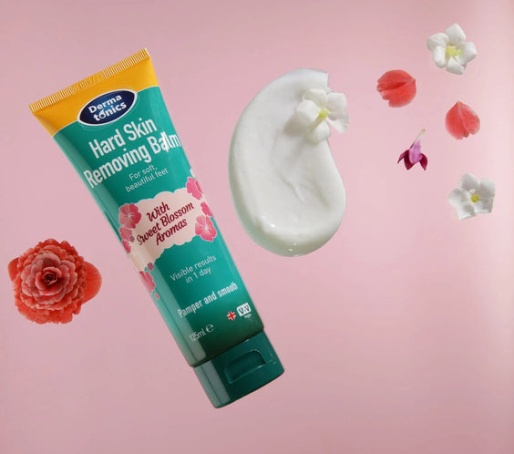 באלם קרם מסיר עור קשה ויבש מאוד מהעקבים עם ניחוח פריחה מתוקה 125 מל